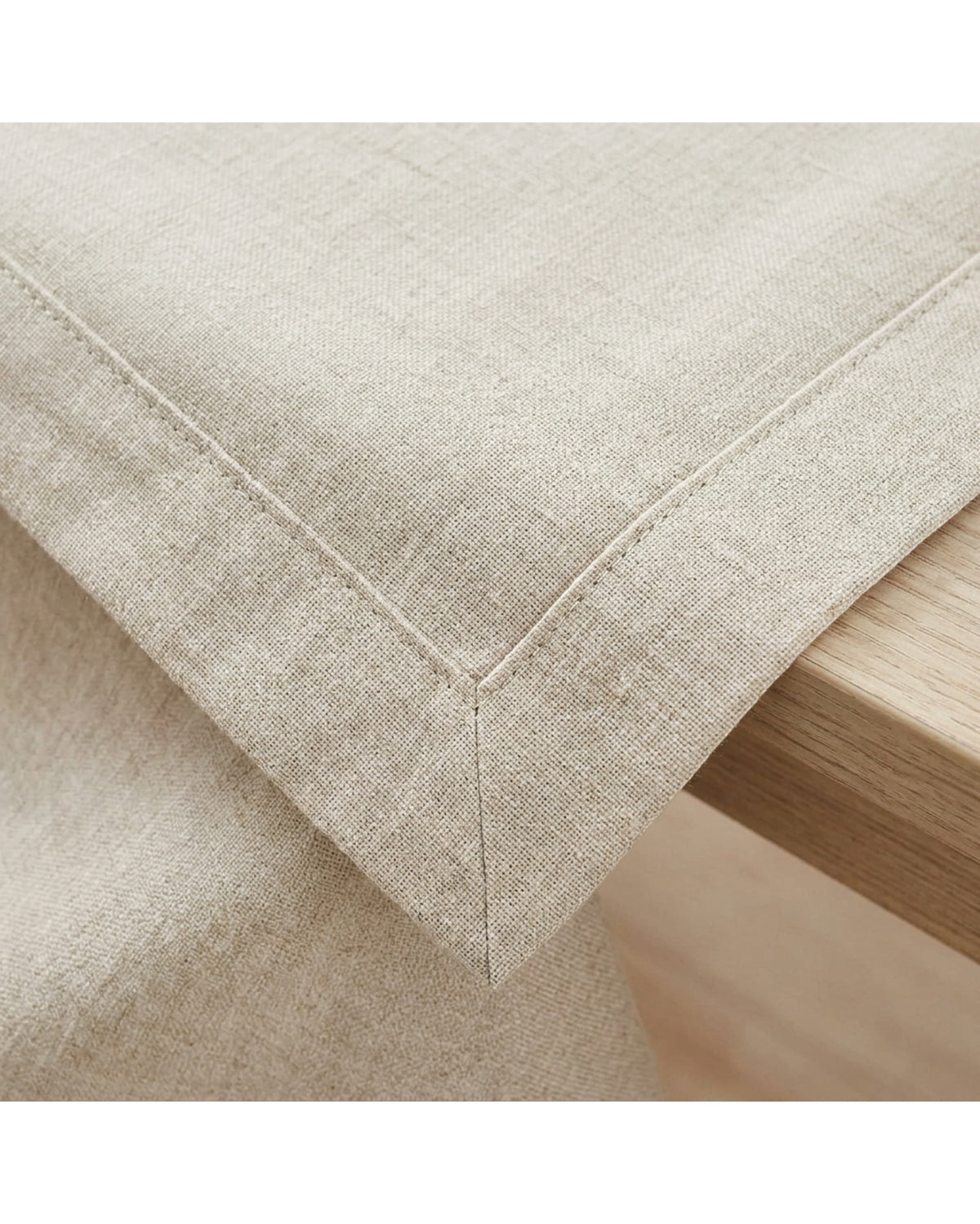 Fbwjg Rectangular Linen Blend Tablecloth Oatmeal 60 by 84 Inch - Detail view