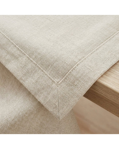 Fbwjg Rectangular Linen Blend Tablecloth Oatmeal 60 by 84 Inch - Detail view